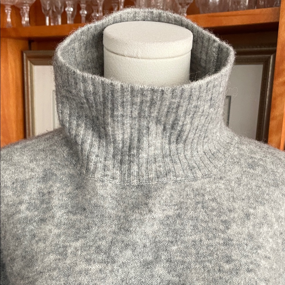 Phillip Lim 3.1 Cozy Light Gray Turtleneck Ruffle Sweater Large - Picture 7 of 13